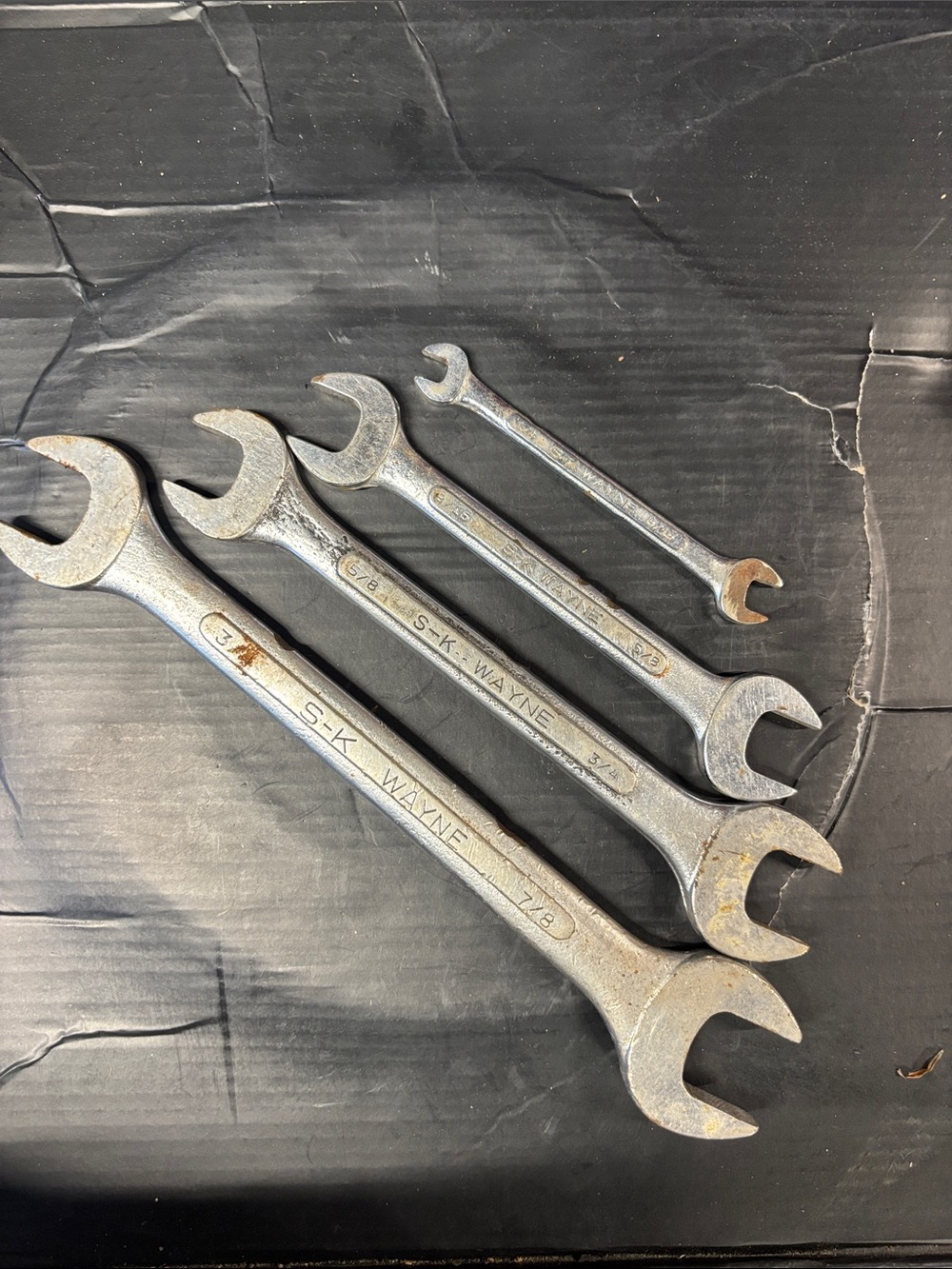 S-K Wayne Open-End Wrench Set - Steel Finish - 4pc